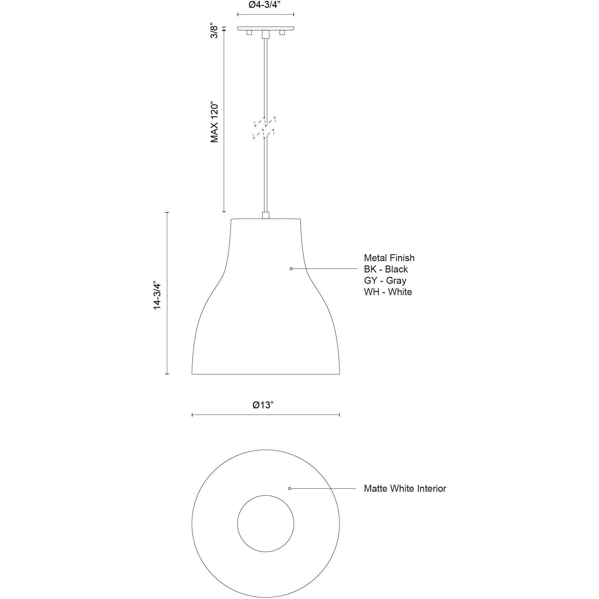 Cradle Pendant Ceiling Light in White