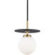 Ellis LED 7 inch Aged Brass and Black Pendant Ceiling Light