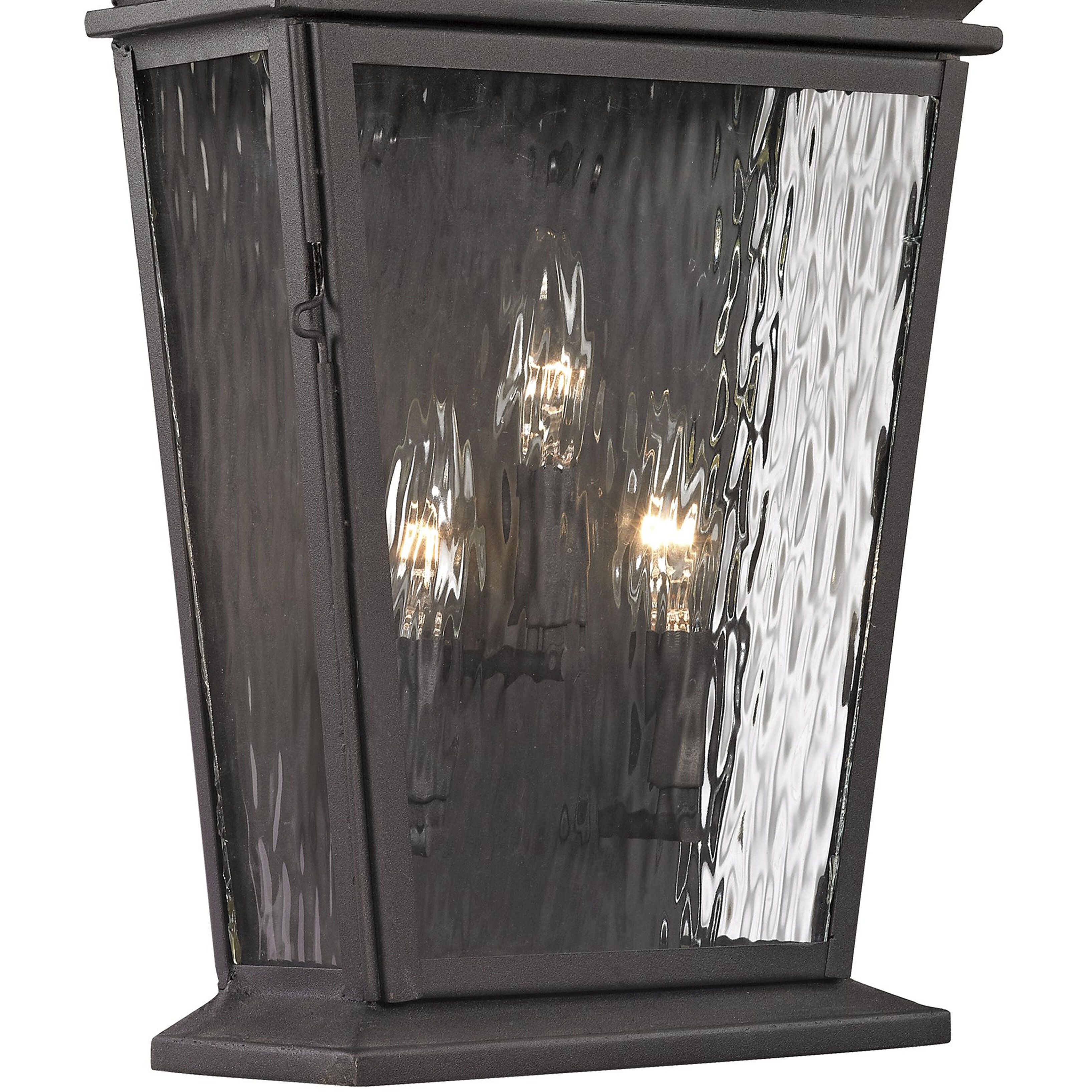 Forged Provincial 3 Light 22 inch Charcoal Outdoor Wall Sconce