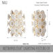 Niu 2 Light 11 inch Coconut Shell Gold / Coconut Shell White Wall Sconce Wall Light