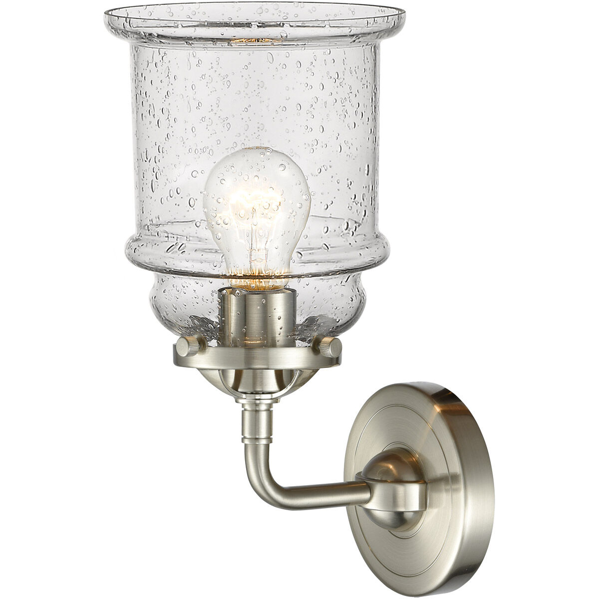 Nouveau Canton 1 Light 6 inch Brushed Satin Nickel Sconce Wall Light in Seedy Glass, Nouveau