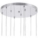 Extended 9 Light 20 inch Chrome Multi Light Pendant Ceiling Light