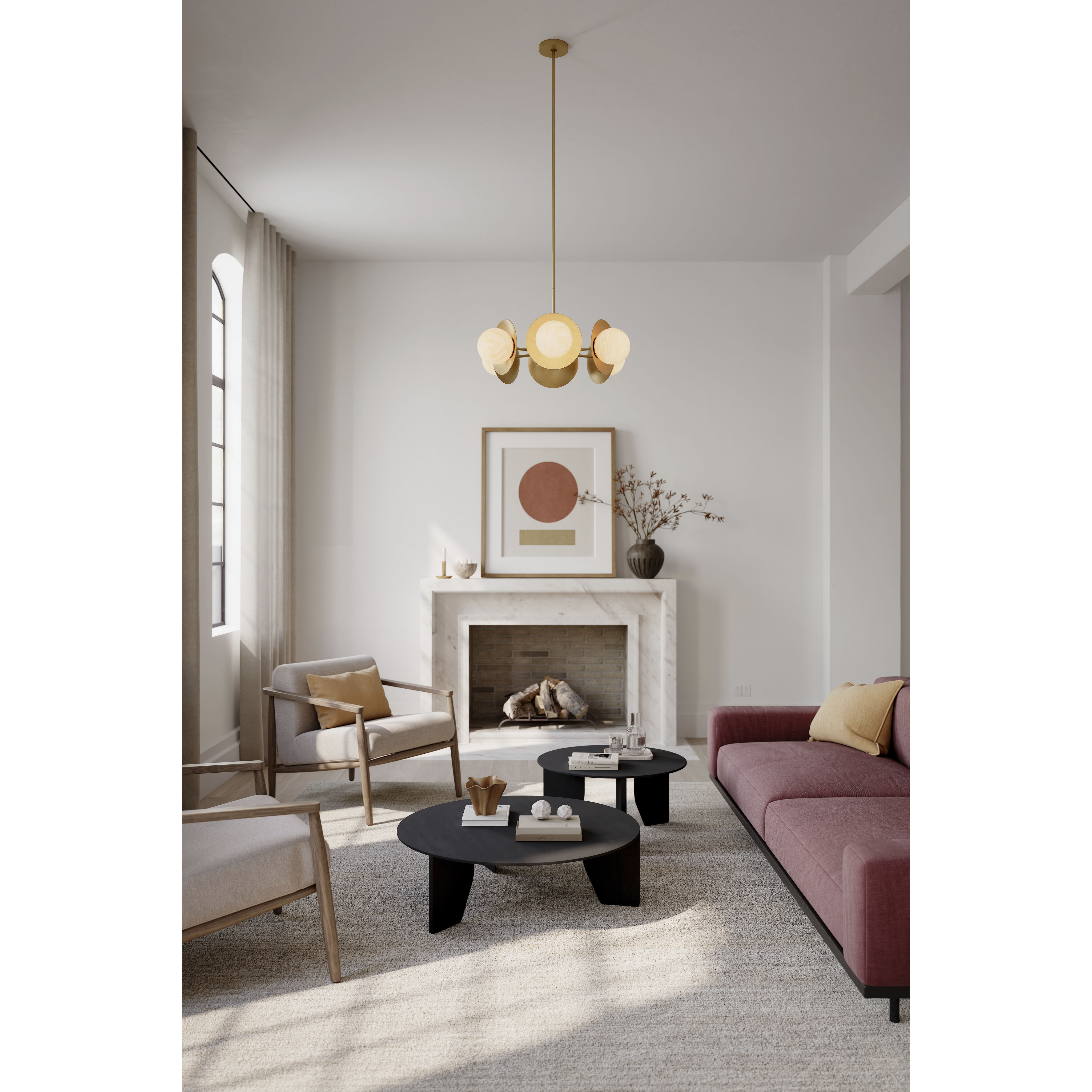 Olenne 6 Light 28 inch Legacy Brass Pendant Ceiling Light