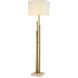 Destino 74.61 inch 40 watt Vintage Brass and Travertine Base Floor Lamp Portable Light