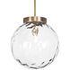 Gaia 1 Light 14.75 inch Watered Glass and Antique Brass Pendant Ceiling Light
