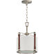 Sausalito 1 Light 11.5 inch Weathered Zinc / Brown Suede Single Pendant Ceiling Light