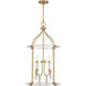 Mayfair 4 Light 18 inch Warm Brass with Chrome Accents Pendant Ceiling Light