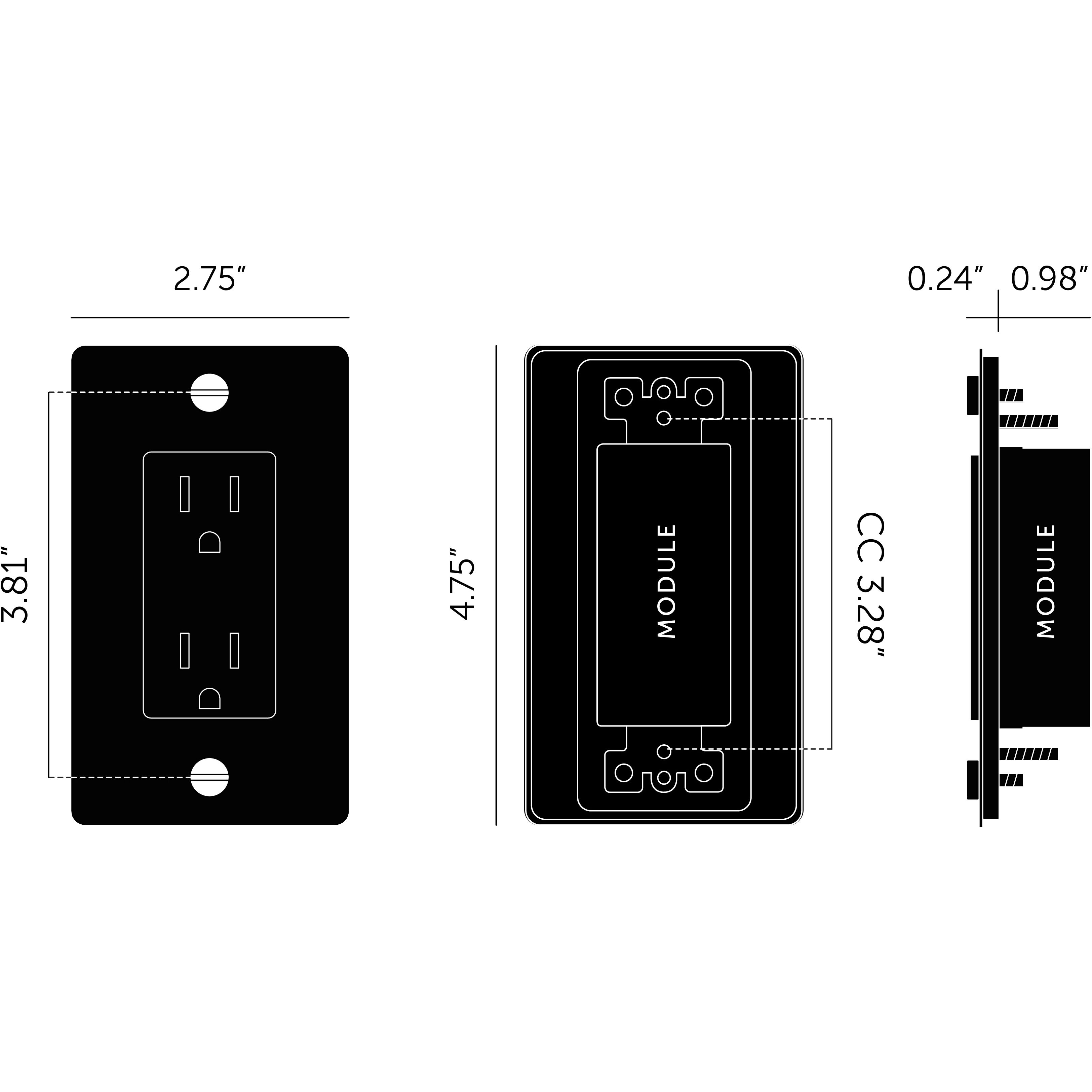 1G Duplex 125 White Outlet