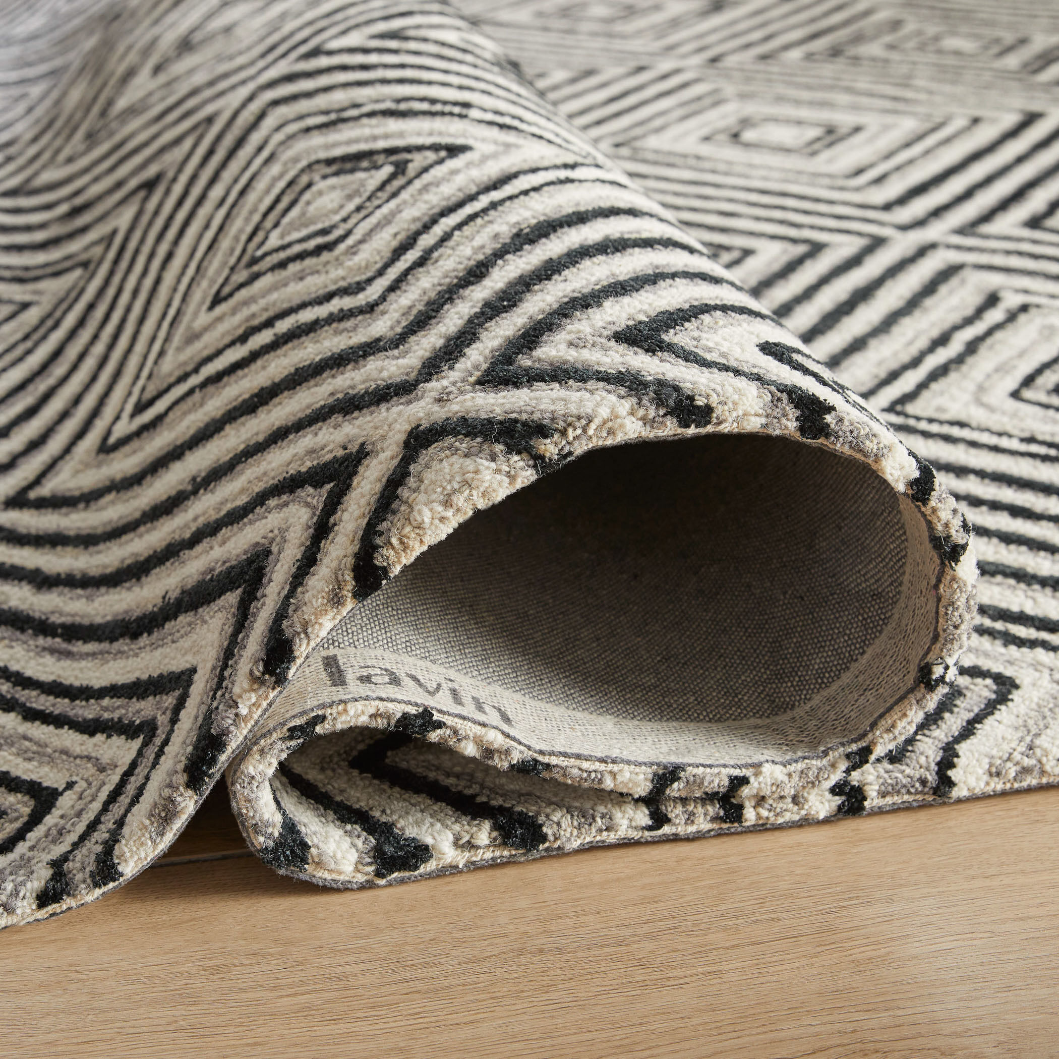 Vani 36 X 24 inch Black/White Rug in 2 x 3