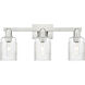 Arcadia Hadley 3 Light 23.5 inch Brushed Satin Nickel Bath Vanity Light Wall Light in Clear