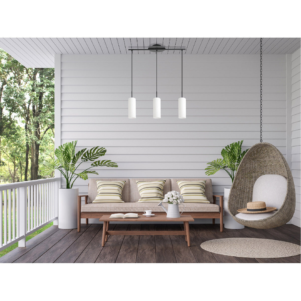 Troy 3 2.35 inch Structured Black Pendant Ceiling Light