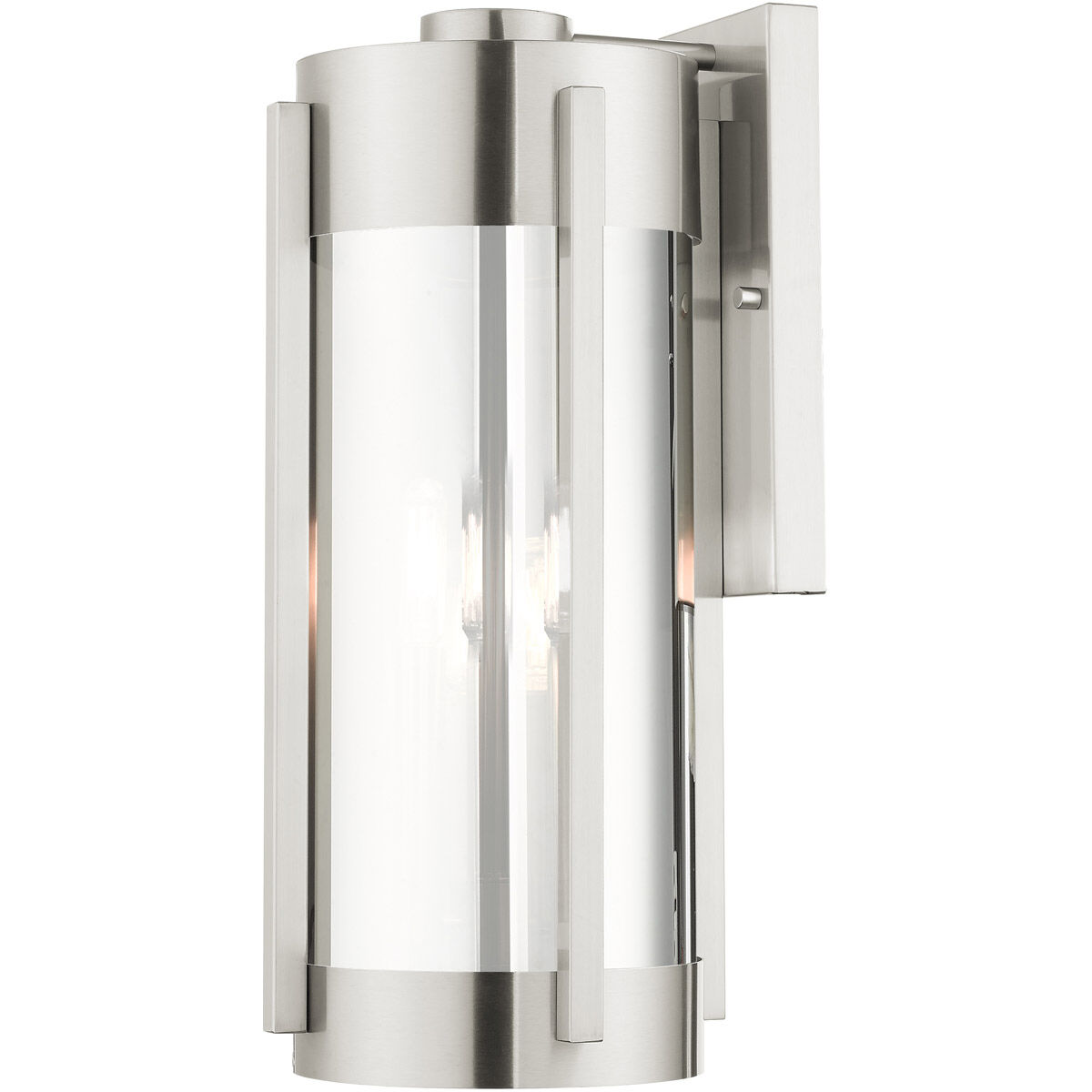 Sheridan 3 Light 19 inch Brushed Nickel Outdoor Wall Lantern