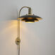 Rancho Mirage 1 Light 16 inch Matte Black and Weathered Brass Wall Sconce Wall Light