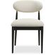 Moxie Matte Black and Brushed Brass and Off White Armless Dining Chairs, Set of 2