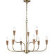 Inga 9 Light 29 inch Brass with Natural Chandelier Ceiling Light