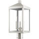 Nyack 3 Light 20 inch Brushed Nickel Outdoor Post Top Lantern
