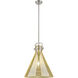 Newton Cone 1 Light 16 inch Satin Nickel Pendant Ceiling Light in Mercury Glass