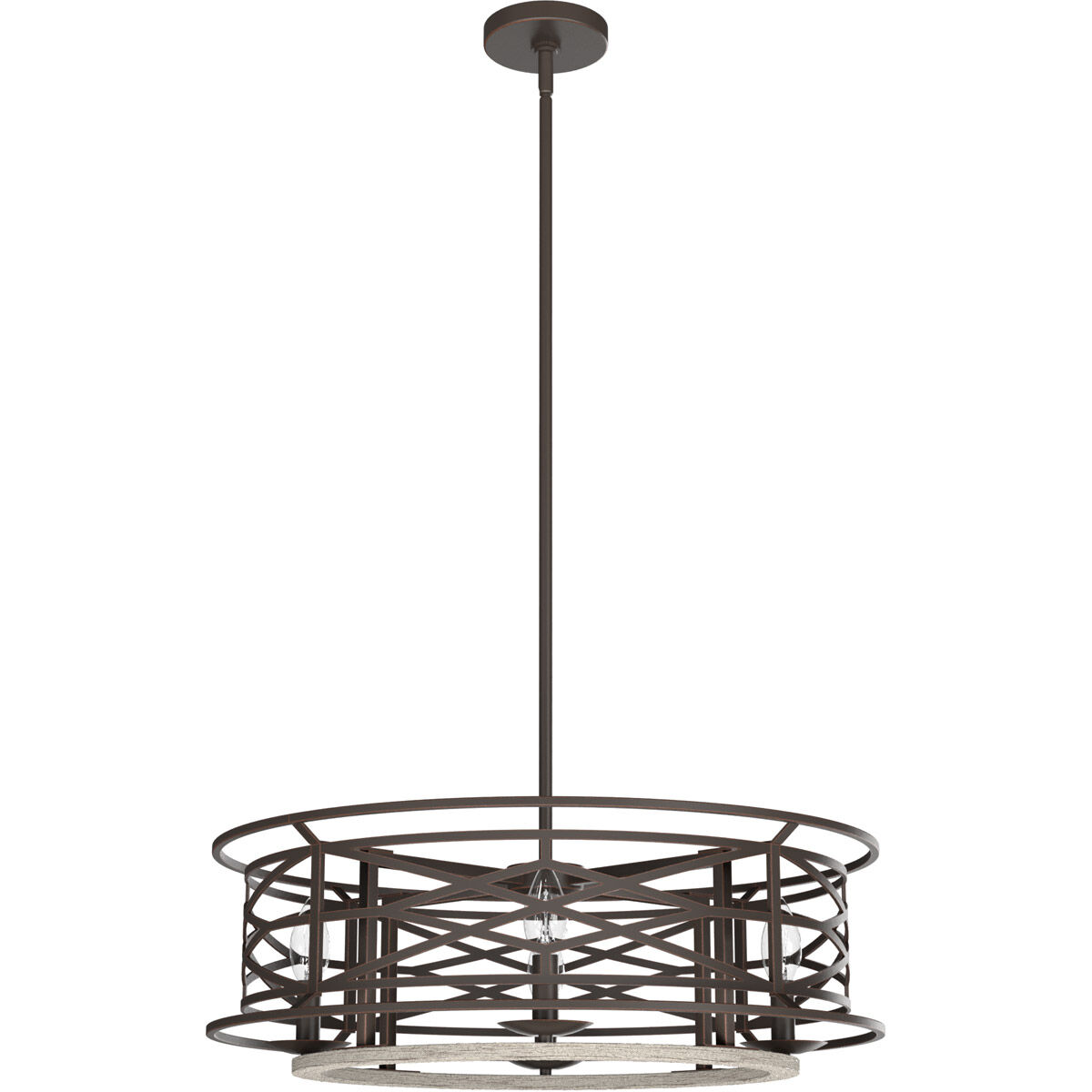 Langwood 4 Light 24 inch Onyx Bengal and Barnwood Chandelier Ceiling Light