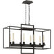 Cubic Linear Chandelier Ceiling Light in Aged Bronze Brushed