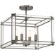 Langen Square 4 Light 15 inch Antique Nickel (Painted) Semi-Flush Ceiling Light