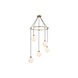 Mid-Century 5 Light 26 inch Natural Brass Pendant Ceiling Light
