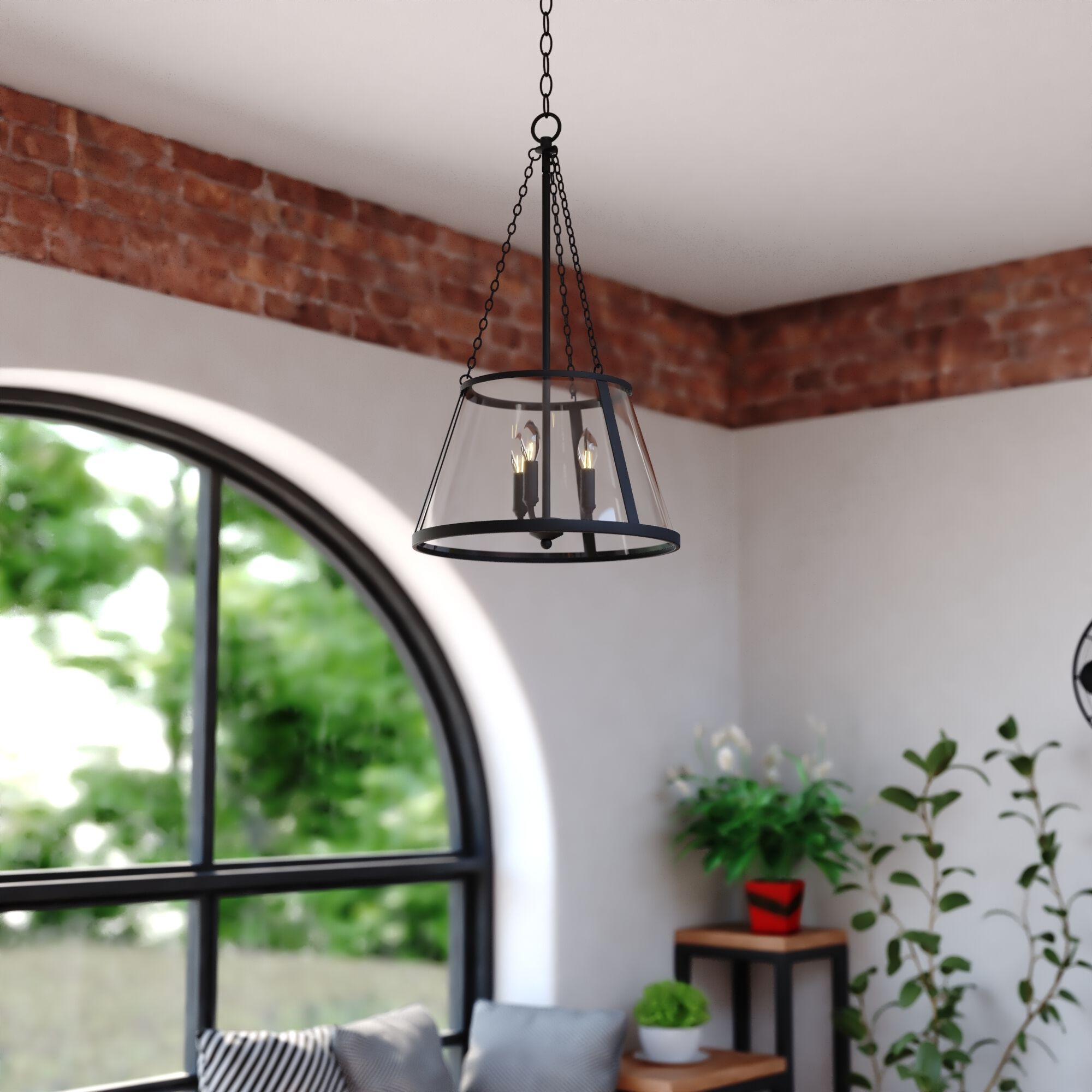 Rochester 3 Light 16.25 inch Matte Black Pendant Ceiling Light