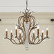 Serafina 8 Light 33 inch Hand Applied Venetian Golden Bronze Chandelier Ceiling Light