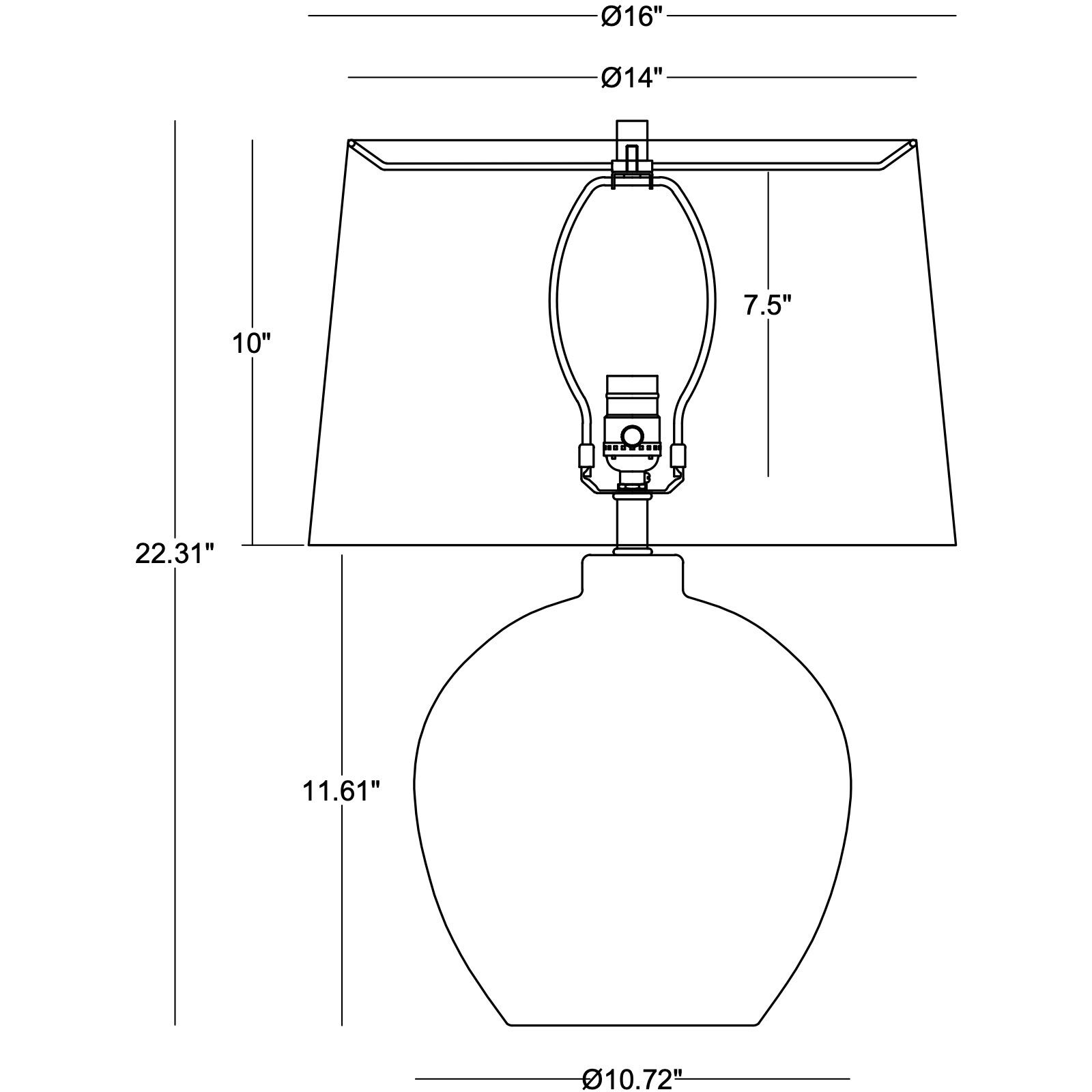 Adam 22.5 inch 150.00 watt Table Lamp Portable Light
