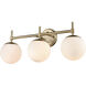 None 3 Light 24 inch Modern Gold Bathroom Vanity Light Wall Light