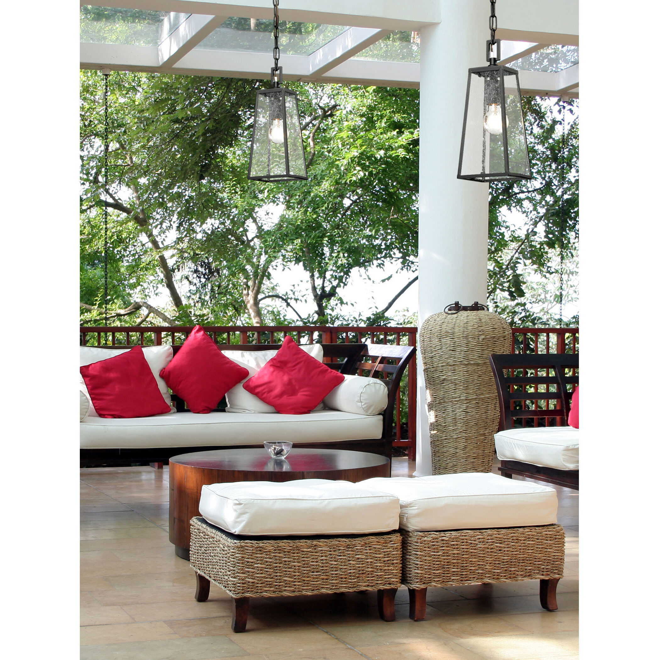 Meditterano 1 Light 5 inch Matte Black Outdoor Pendant