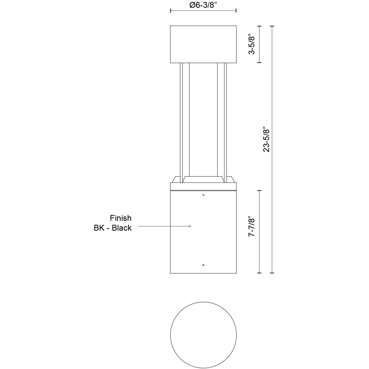 Knox 120-277V 24.00 watt Black Exterior Bollard