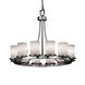 Fusion LED 28 inch Brushed Nickel Chandelier Ceiling Light in 8400 Lm LED, Seeded Fusion