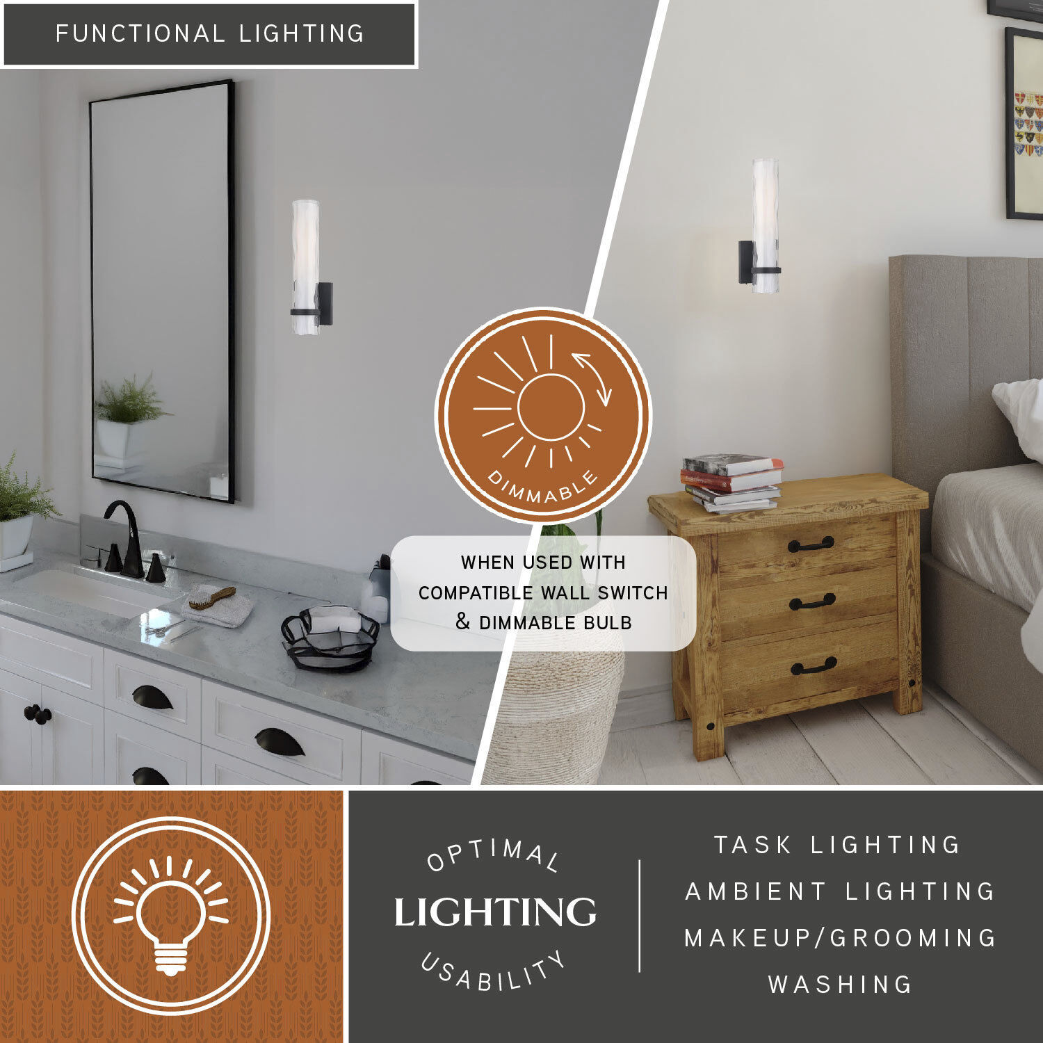 Vilo LED 4.25 inch Oil Rubbed Bronze Bathroom Light Wall Light