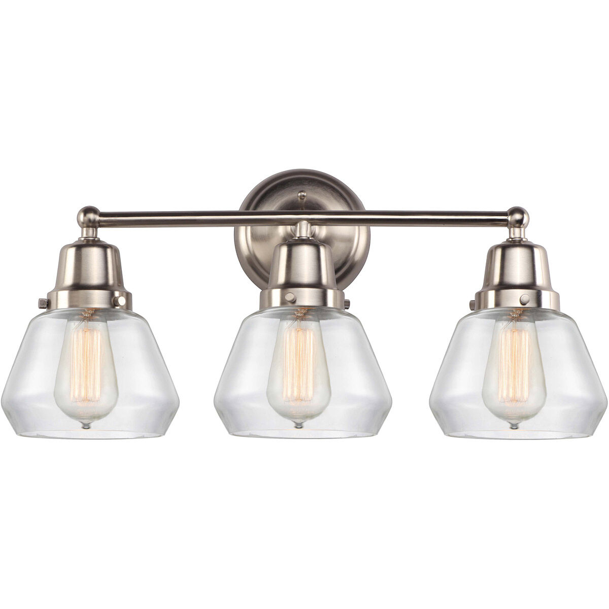 Aditi Fulton 3 Light 22.75 inch Brushed Satin Nickel Bath Vanity Light Wall Light, Aditi