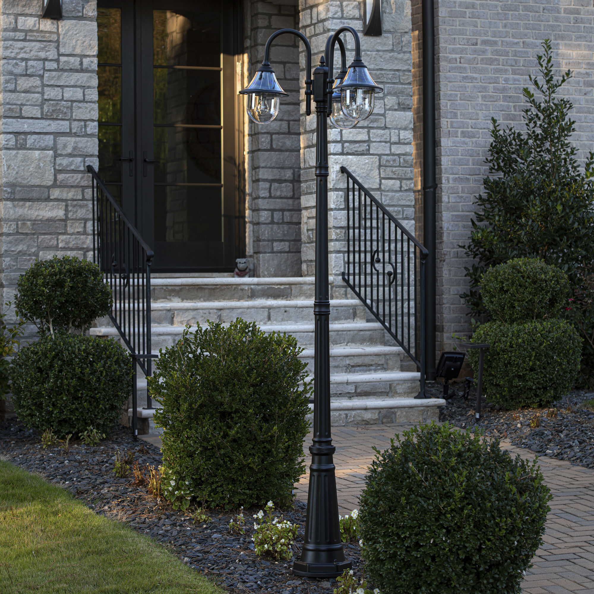 Orion 3 Light 94.63 inch Black Post Light, Solar