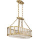 Mancini 6 Light 40 inch Warm Brass Linear Chandelier Ceiling Light