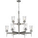 Flair 9 Light 31 inch Antique Nickel Chandelier Ceiling Light in 23