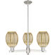 Preston 3 Light 17.63 inch Satin Nickel Chandelier Ceiling Light in Mercury Glass