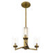 Sunburst 3 Light 15 inch Weathered Brass Pendant Ceiling Light