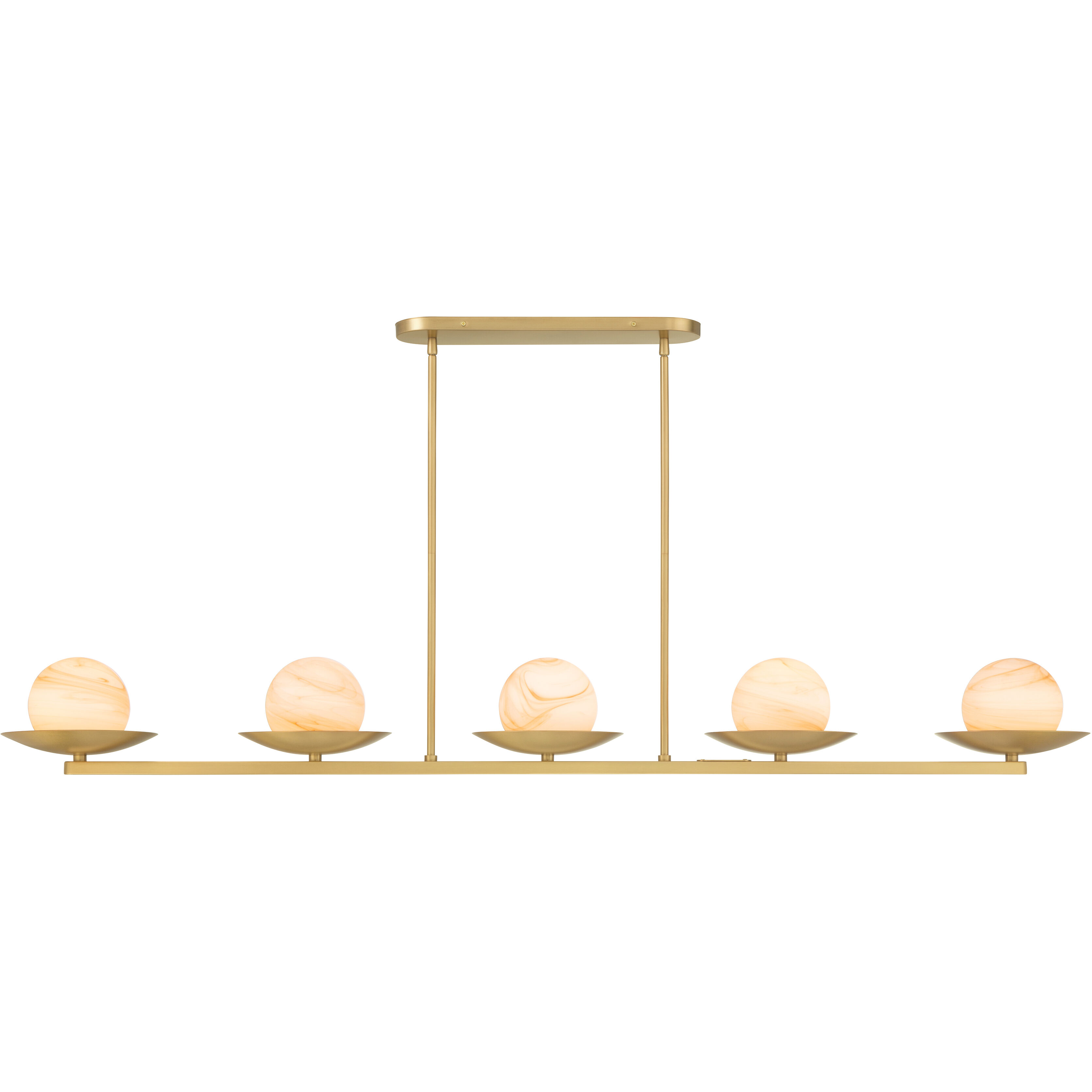 Olenne 5 Light 64 inch Legacy Brass Linear Chandelier Ceiling Light