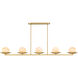 Olenne 5 Light 64 inch Legacy Brass Linear Chandelier Ceiling Light
