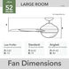 Anisten 52 inch Matte Black with Matte Black/Dark Gray Oak Blades Ceiling Fan