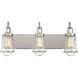 Lansing 3 Light 24 inch Satin Nickel with Polished Nickel Accents Bathroom Vanity Light Wall Light