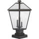 Talbot 3 Light 21 inch Oil Rubbed Bronze Outdoor Pier Mounted Fixture in Seedy Glass