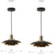 Rancho Mirage LED 12 inch Matte Black and Weathered Brass Pendant Ceiling Light, Small