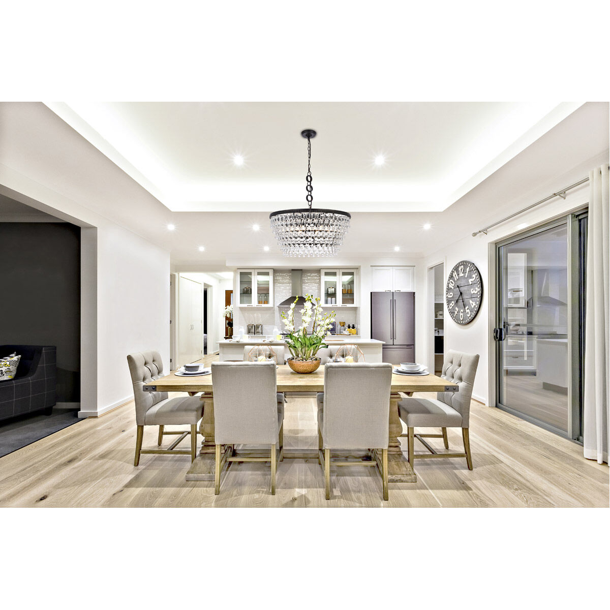 Nordic 6 Light 28 inch Black Chandelier Ceiling Light