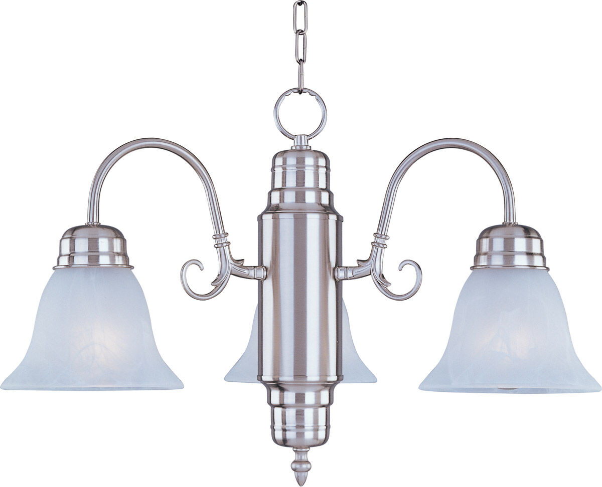 Builder Basics 3 Light 21 inch Satin Nickel Mini Chandelier Ceiling Light