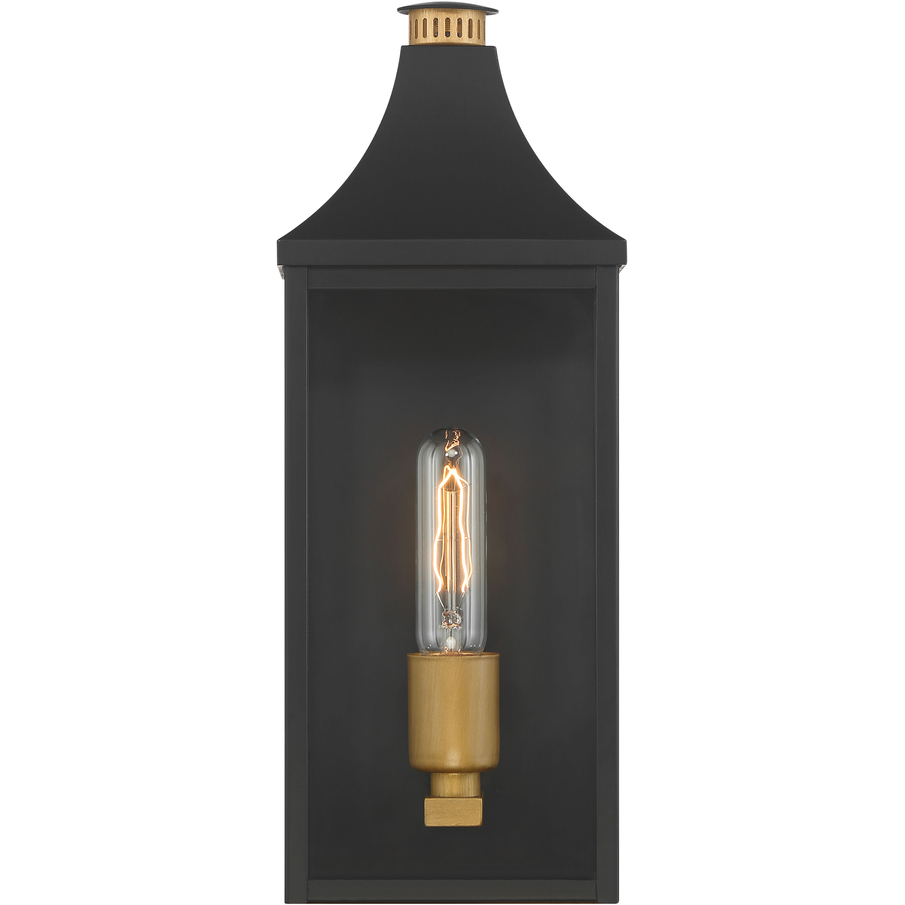Hurstborne 1 Light 15.75 inch Dark Matte Black and Painted Legacy Brass Outdoor Wall Lantern