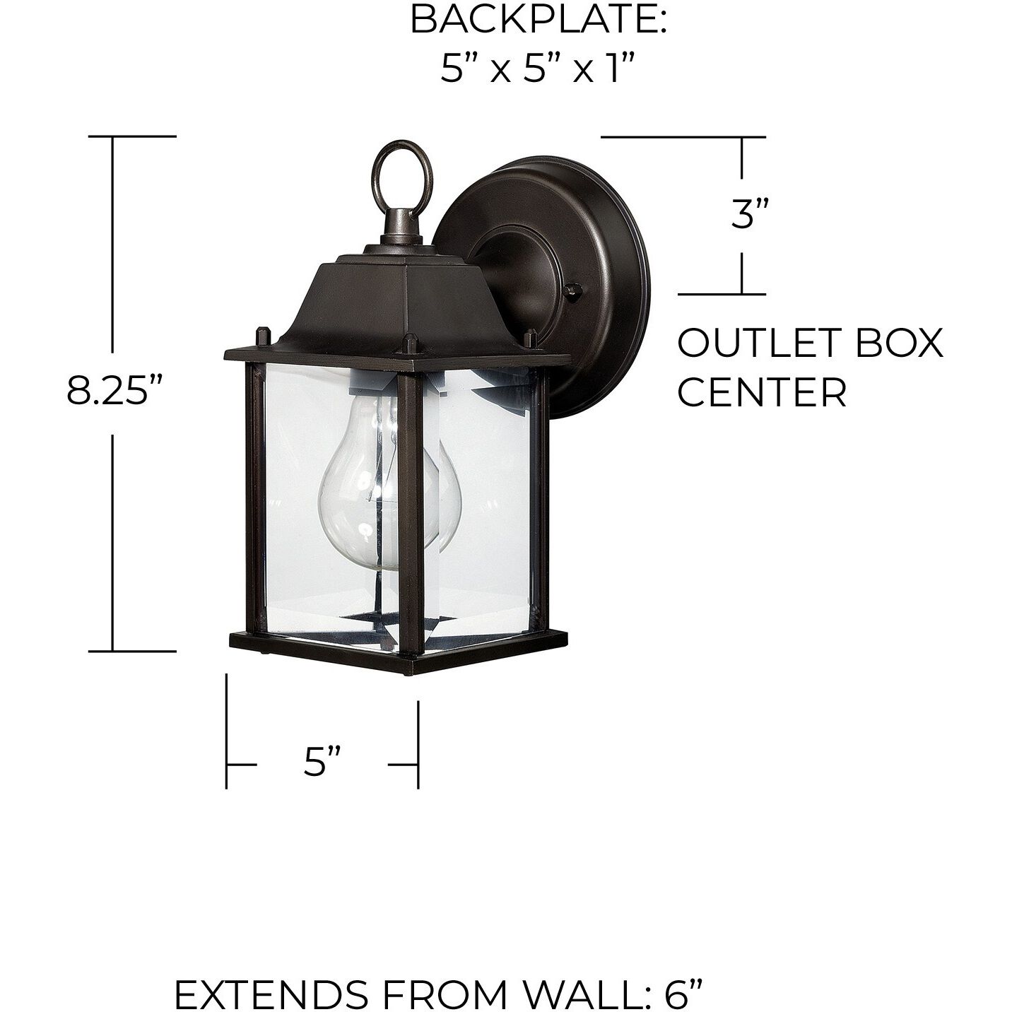 Outdoor 1 Light 8 inch Old Bronze Outdoor Wall Lantern