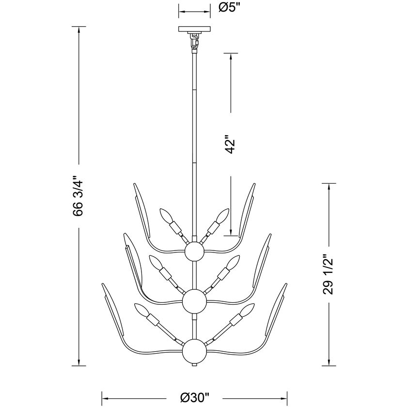 Autumna 22 Light 29.5 inch Brushed Champagne Gold Chandelier Ceiling Light